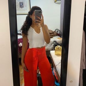 Tie Waist Flowy Pants